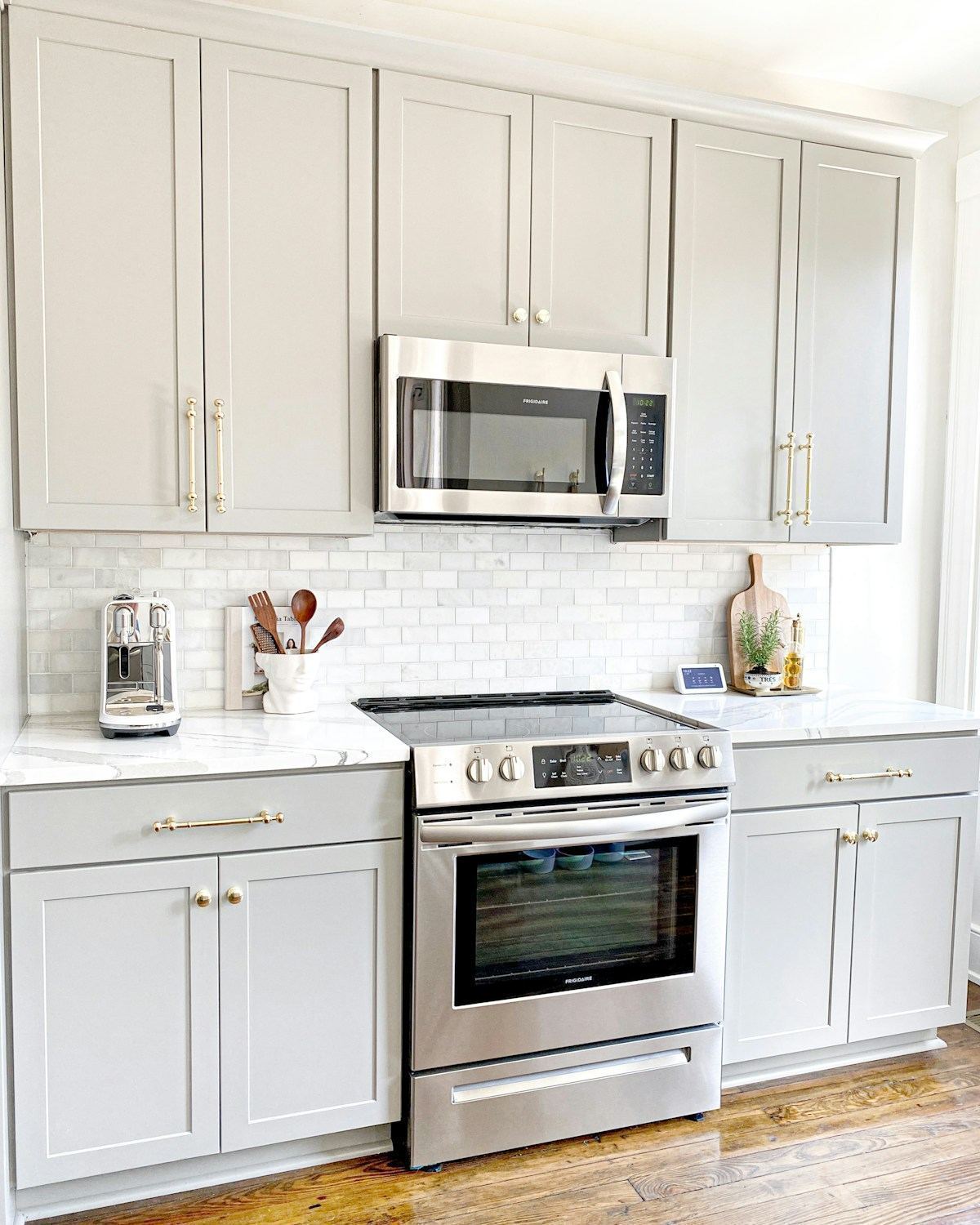 Kitchen with built-in microwave and dishwasher — both code-required to be on their own dedicated circuits